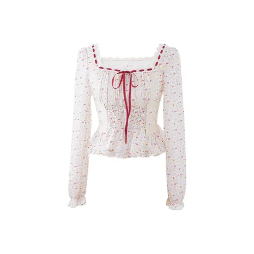 Blovelan Hundred Flowers Абрикос Одежда Наборы Женские Комплекты с Юбкой