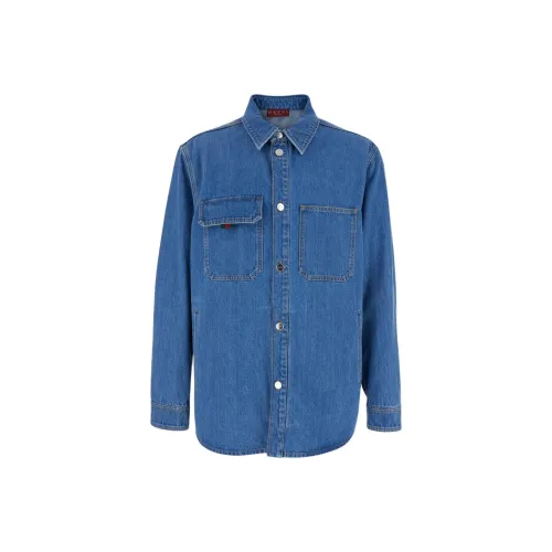 GUCCI FW25 Lido Коллекция Рубашка Мужская Синяя