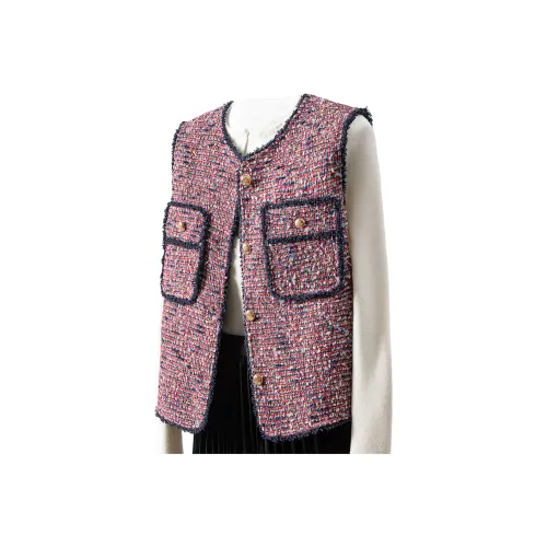 Cypress House Темно-синий Красный Клетка Женские Жилеты