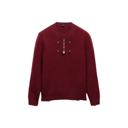 PRADA Фуксия Кукурузный Желтый Мужские Свитера