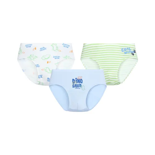 JIUSUIBAN Зеленый+Синий+Белый KIDS Трусы