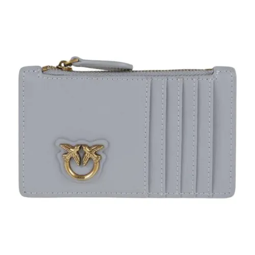PINKO Шелковистый Мягкий Коровья кожа Держатель для кредитных карт Женский Серый