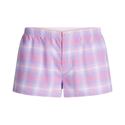 SKIMS FW25 Фланель Сон Cheeky Боксер Пижамные штаны Женские