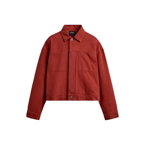 ZARA Red Men's Jackets ZARA Красные Мужские Куртки
