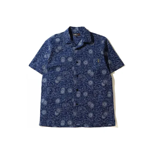 A BATHING APE Темно-синие унисекс рубашки