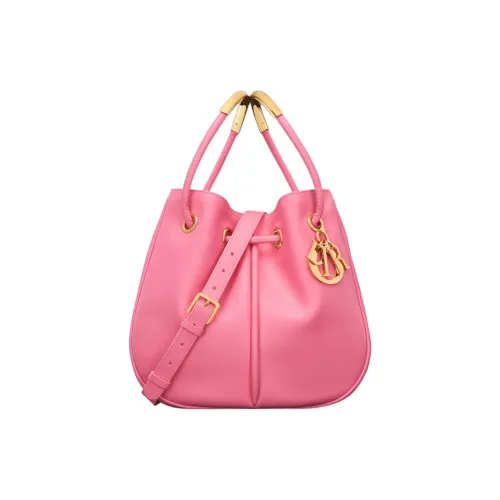 DIOR DIORIVIERA Телячья кожа Одно плечо Сумка Средний Женский Конфетно-розовый