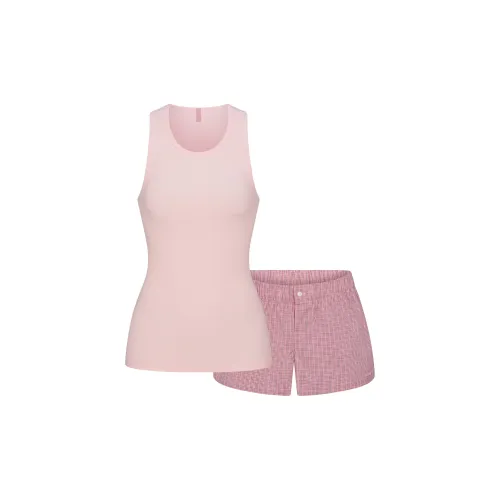 SKIMS FW25 Хлопковый поплин Боксер Сон SE Комплект пижамы Женские