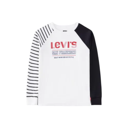 Levi's Удобная Длинная Рубашка с Длинными Рукавами Конфетно-Белого Цвета для Подростков