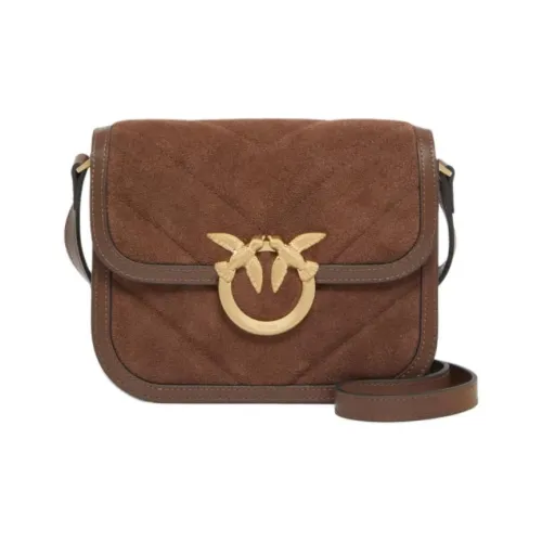 PINKO Love Bag Сумка из коровьей кожи плечо мини женская коричневый