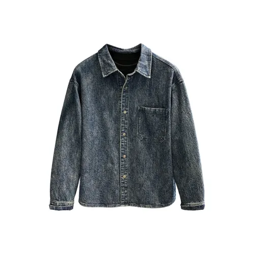 YGQPZHZ Синий Мужская Рубашка