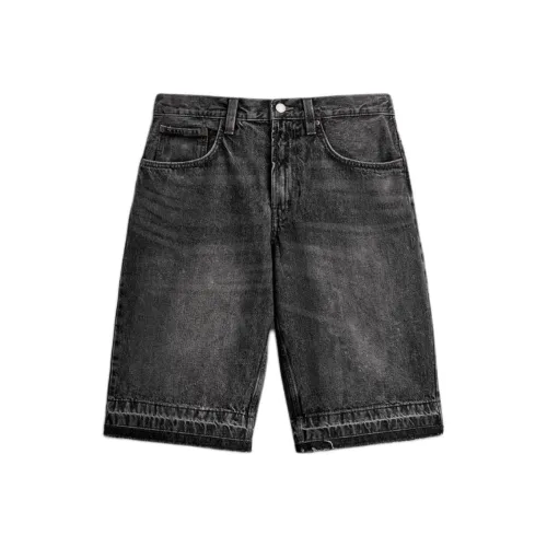 ZARA Мужские джинсовые шорты черного цвета