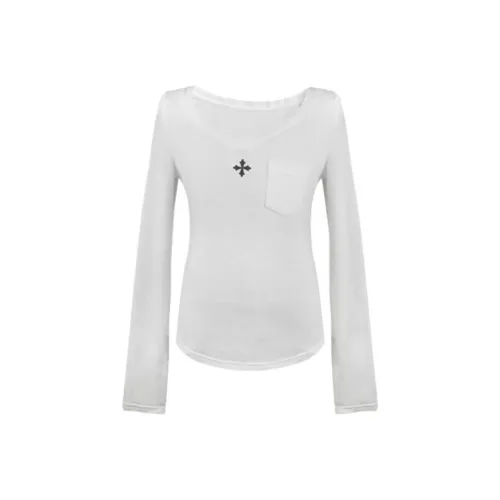 EMDPN Экрю Женские T-рубашки