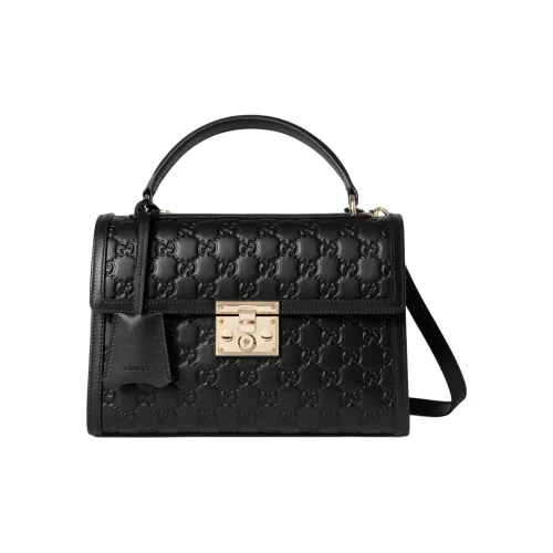 GUCCI Навесной замок GG кожа одно плечо сумка средний размер женский черный