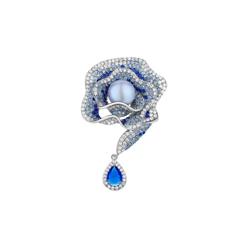 Фиолетовый сплав, броши, женские