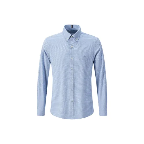 NAVIGARE Морозно-синий/Белый Мужские Рубашки