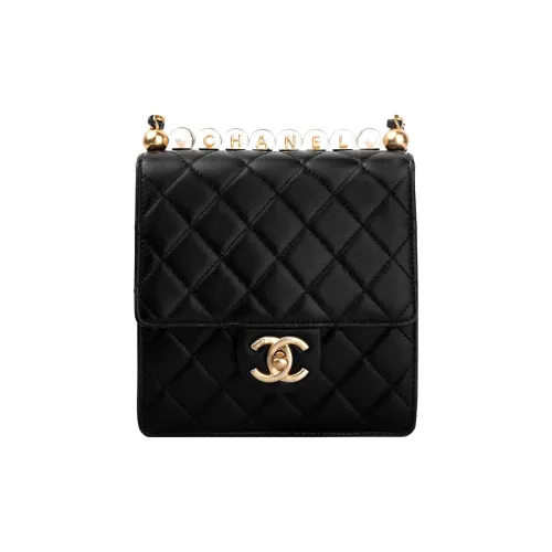 CHANEL Classic Flap CF Козья кожа Сумка через плечо Женская Черная