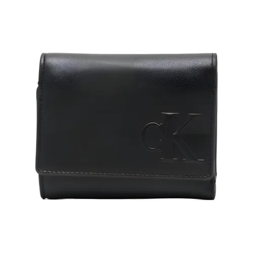 Calvin Klein Полиуретановый держатель для карт и кошелек женский черный