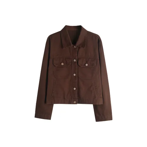 JOSR Коричневый Женский Джинсовый Куртки