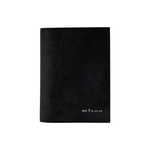 KITON Men's Calfskin Card Holder Black