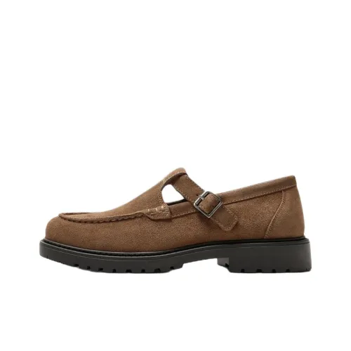 ZARA Грубый каблук Туфли Мэри Джейн Мужской Коричневый