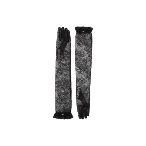 Valentino Хлопок Кружево Перчатки Женские Черные