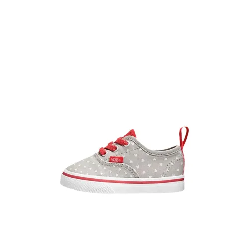 VANS Аутентичный Низкий Топ Обувь для малышей Серый Красный Infant и Toddler