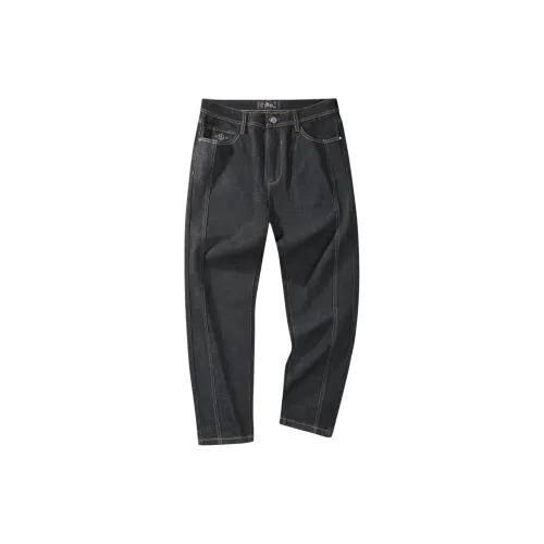 FAIRWHALE Черный Серый 002 Мужские Джинсы