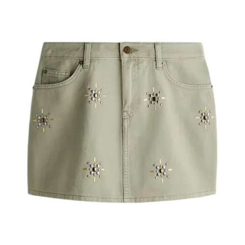 H&M Светлый хаки зеленый женский джинсовый короткий кардиган