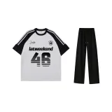 Комплект одежды (Серая футболка + Черные повседневные штаны)