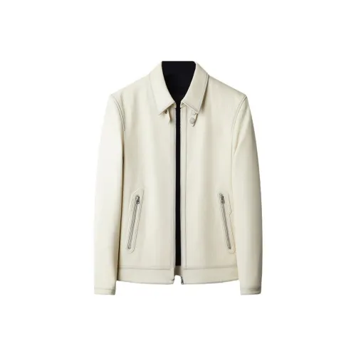 OGQG Белый Мужская Кожаная Куртка