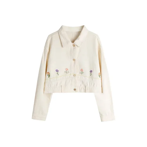 JOSR Бежевый Абрикос Женские Джинсовые Куртки