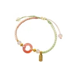 Браслет "Персиковый цветок" зеленый