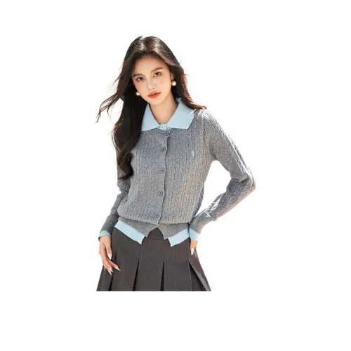 EIDOLON GRAIN Серый Синий Ожерелье Женский Трикотаж