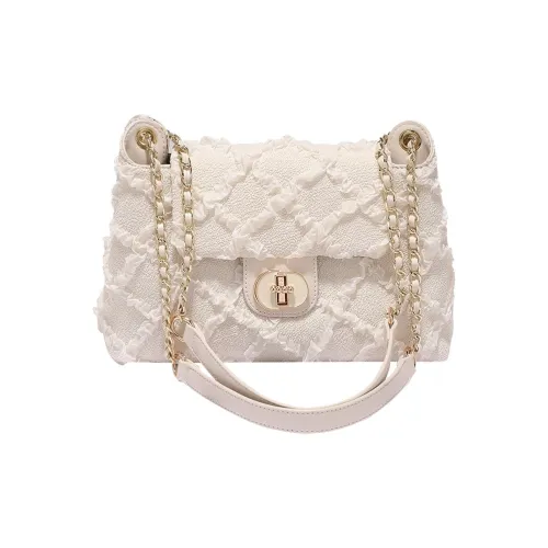 SMILE FOCUS Микрофибра Синтетическая Кожа Плечевая Сумка Женская Экрю