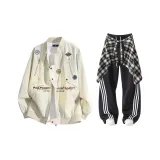 Абрикос + Черный Брюки