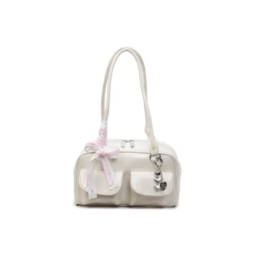 NOMK ПУ (полиуретан) Подмышечный Сумка на плечо Женская Экрю Серебристый Черный Желтый