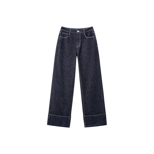 LEDIN Темно-синий деним в наличии Женские джинсы