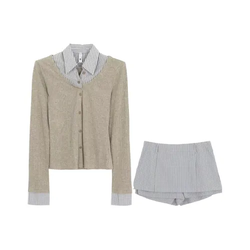 Meanalot Топ STRIPES SHORT Юбка Комплекты одежды Женские Юбочные комплекты