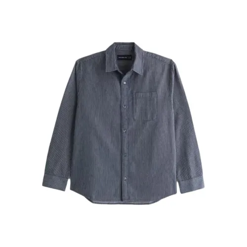 Abercrombie＆Fitch Синие Полосы Мужские Рубашки