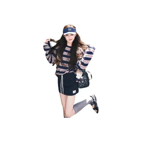 Garbege Полосатый Футболка Женские Футболки