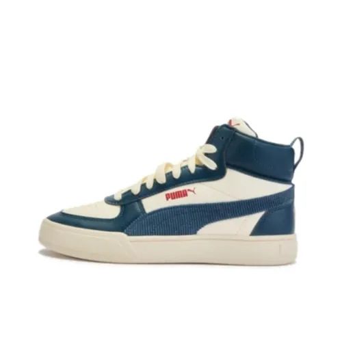 PUMA Caven MID Топ Кроссовки для скейтбординга Унисекс Бежевый Белый Синий