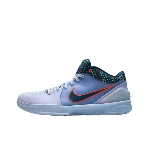 Nike Zoom Kobe 4 Slip-resistant Abrasion-resistant Low-top Баскетбольные кроссовки Унисекс Синий