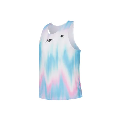 QIAODAN Светло-розовый Зеленый Ледяной Синий Оболочка Фиолетовый Аврора Принт Мужские Майки