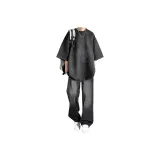 Черный с коротким рукавом + серые джинсы [комплект из 2 предметов]