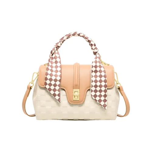 AOKANG Сумка из крупнозернистой текстуры коровьей кожи маленькая квадратная сумка сумка через плечо ручная сумка стандартная женская экрю слоновая серый