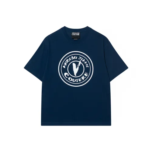 VERSACE JEANS COUTURE SS25 T-Shirt Мужской Темно-синий