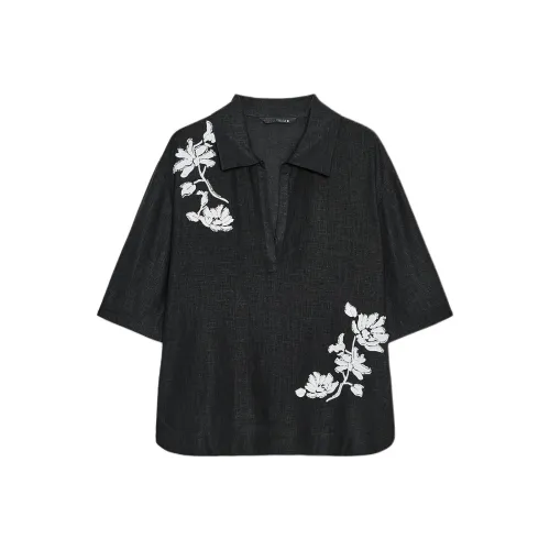 ZARA ZW Series Черные/Белые Женские Рубашки