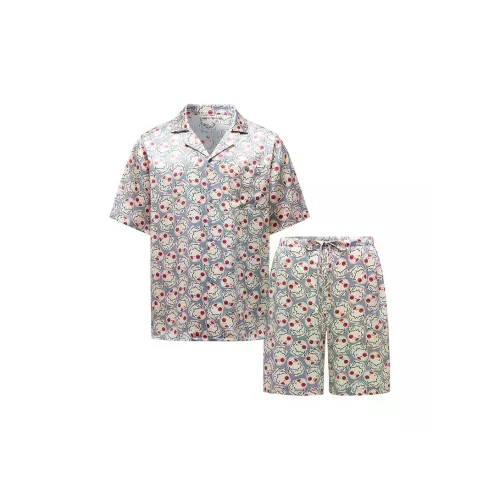 NOT JUST PAJAMA Шелк Короткий рукав Пижама для мужчин Комплекты одежды Мужской