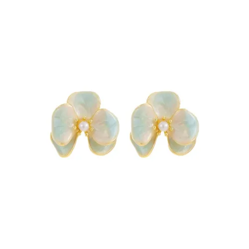 Old Feng Ji Silver Building Медные Серьги-гвоздики Женские