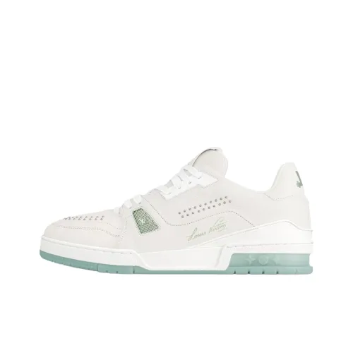 LOUIS VUITTON Тренер Low Топ Скейтборд Кроссовки Мужские Белые Зеленые